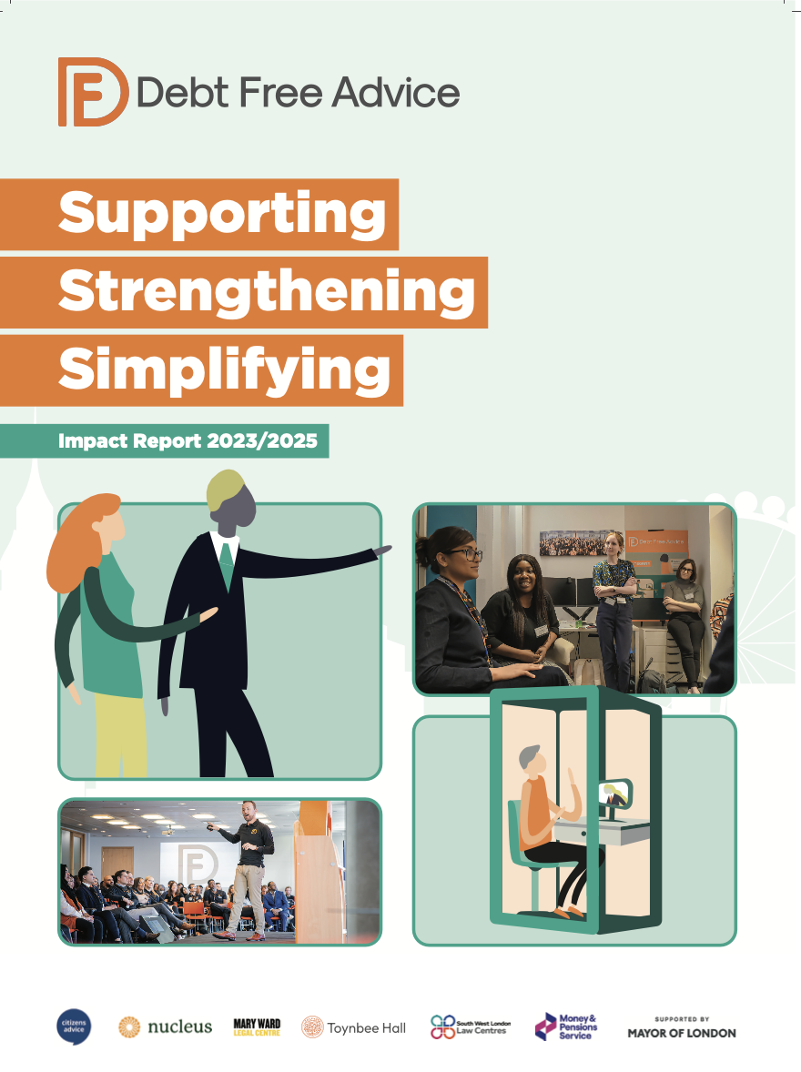 Impact report cover page with a combined illustration and images