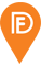 Orange coloured map pin for Debt free advice center
